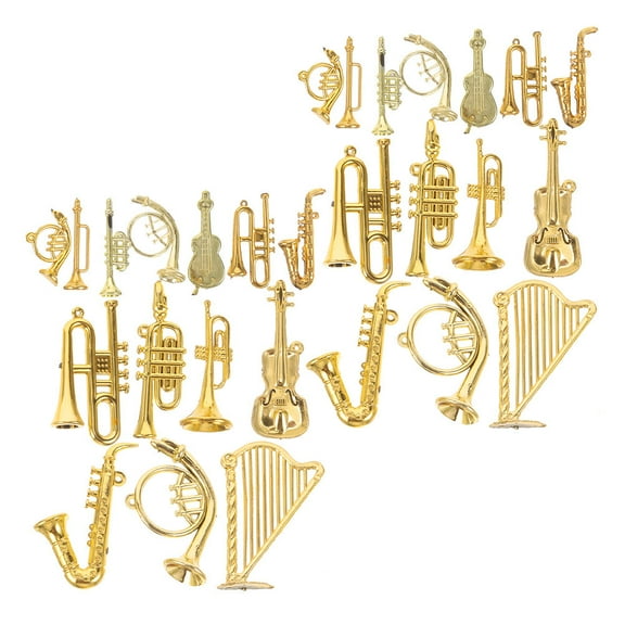 BESTYASH 28-Piece Mini Musical Instrument Ornaments Set for Christmas Tree Decoration with Unique Design and Easy-to- Hooks