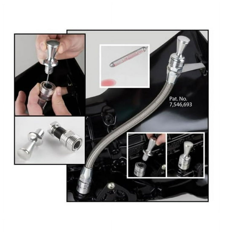 Lokar 1209124 Anchor-Tight Brite 3" Direct Mount Transmission Dipstick With Lock | Fits Powerglide, No Filler Tube Needed