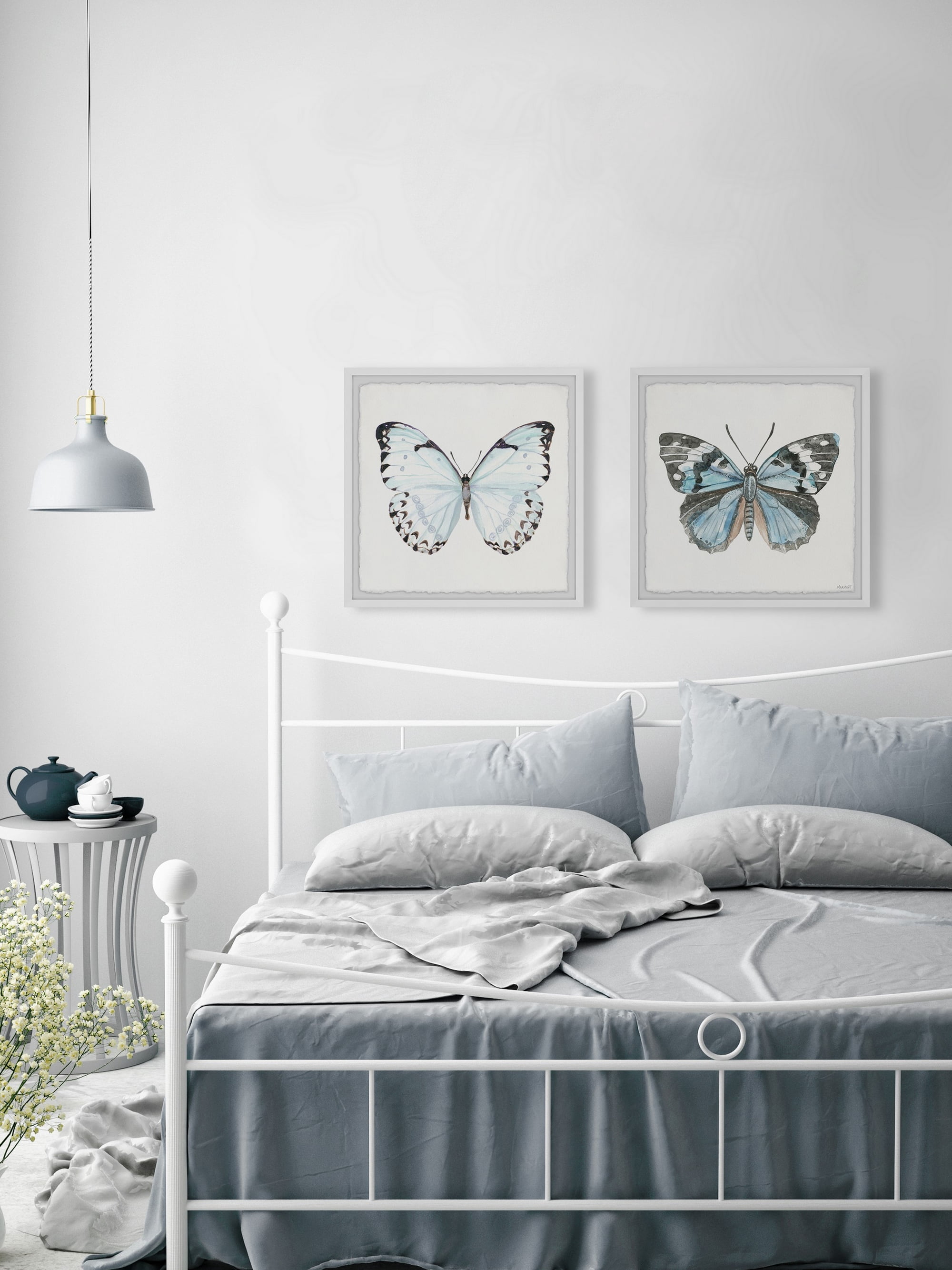 Marmont Hill Lovely Blue Butterflies Diptych, 18" x 36"