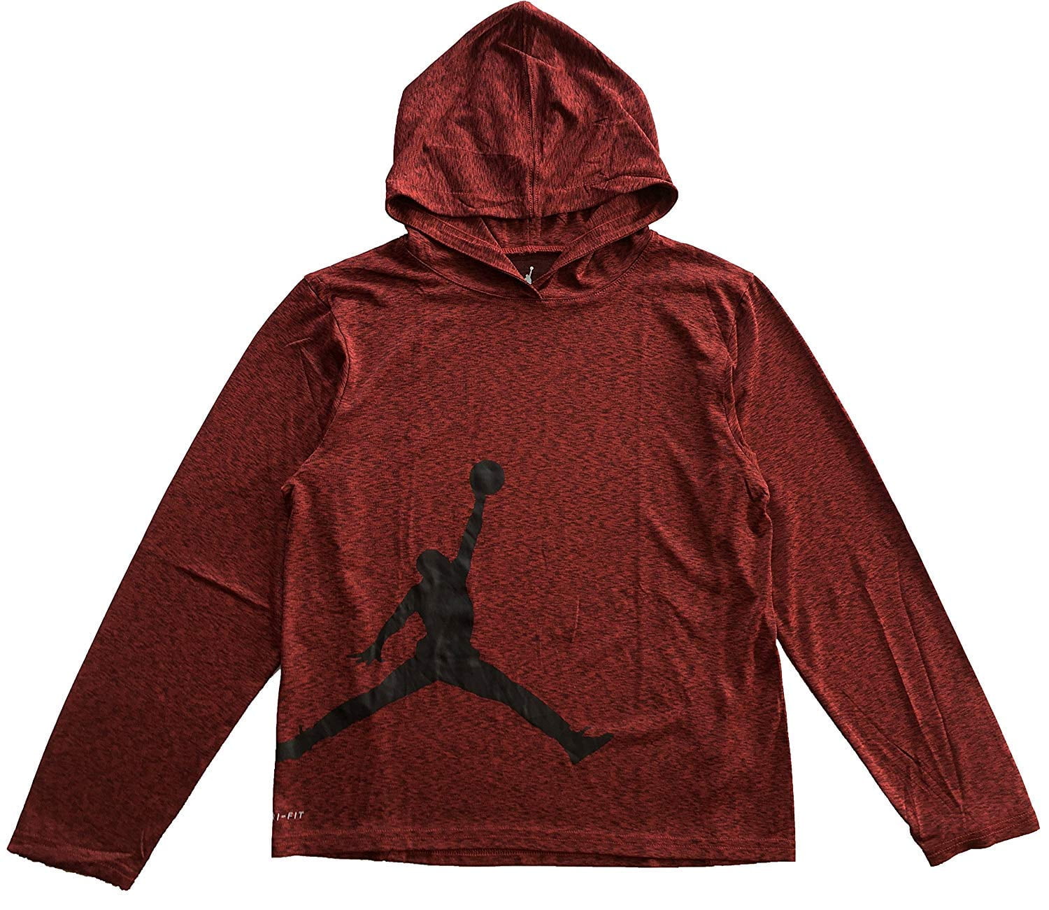 Jordan - Jordan Air Boys Youth Dri-Fit Long Sleeve Hoodie Shirt Heathered Black Size M, XL
