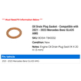 thumbnail image 2 of Oil Drain Plug Gasket - Compatible with 2021 - 2023 Mercedes-Benz GLA35 AMG 2022, 2 of 2