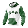 thumbnail image 2 of Ceisia Men's St. Patrick's Day EKG Four-Leaf Clover Hoodie | Waffle Knit Slim Long-Sleeve Casual Sweatshirt Gift, 2 of 3