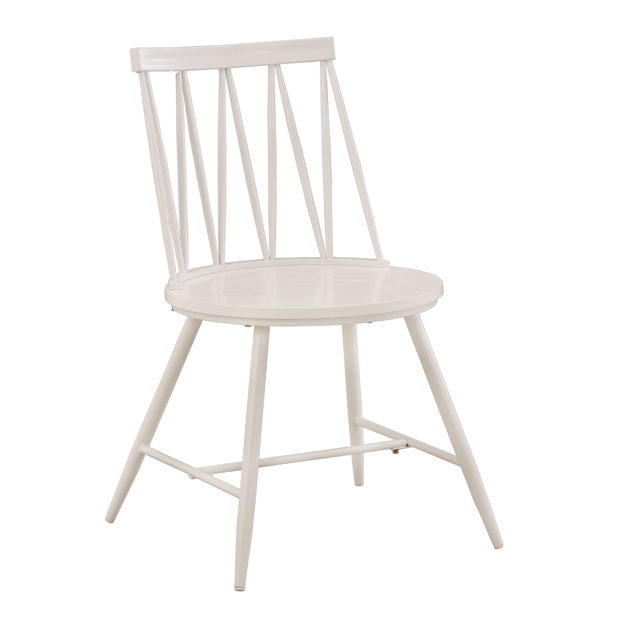 Weston Home Lydford Zigzag Low Back Windsor Classic Dining Chairs, Set of 2, White