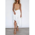 thumbnail image 3 of Women's Boho Elastic High Waist A Line Ruffle Swing Beach Maxi Skirt with Pockets, 3 of 9