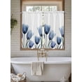 thumbnail image 6 of Blue Tulips Kitchen Curtains 54 Inches length, Spring Summer Floral Rustic Botanical Window Treatment Curtain Drapes, Thermal Insulated Drapes for Basement Hotel RV, 42"x54", 2 Panels, 6 of 7