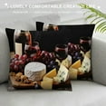 thumbnail image 3 of Fenyluxe Cheese Wine Grapes Pillow Cushion Covers Aesthetic Decor for Sofa Couch Home Decor - Printed on Both Sides, 1PC 20x20in, 3 of 5
