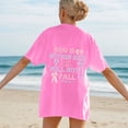 thumbnail image 2 of Women Tops Casual Printed Round Neck Short Sleeved Loose Dressy Clothes Hot Pink XL, 2 of 7
