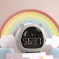 thumbnail image 4 of Reloj despertador digital para niños, función de repetición, silencioso, sin tictac, para dormitorio, gris, 4 of 5