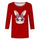 thumbnail image 4 of Camisetas Casuales de las Mujeres Impresas 3/4 Manga Cuello Redondo Blusa, Moda Ligera Superior para el Hogar Y el Uso Diario, Cómoda Imitación de la Tela Del Estante, 4 of 8