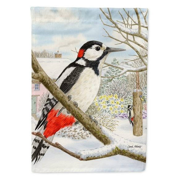 Carolines Treasures ASA2113CHF Spotted Woodpecker Flag Canvas House Size  Large multicolor