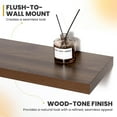 thumbnail image 2 of 40 Inch Floating Shelves, 9.3" Deep Floating Shelf Wall Mounted, 40" Wall Shelves, Rustic Deep Bookshelf, Large Display Shelves & Storage Shelves for Bedroom, Living Room, Walnut, Set of 2, 2 of 14
