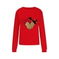thumbnail image 5 of Valentine's Day!ibuvkizy Womens Sweatshirt Casual Printed Long Sleeved Round Neck Top/shirt Red,M, 5 of 8