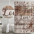 thumbnail image 5 of Farmhouse Shower Curtain, Waterproof Shower Curtains for Bathroom, Vintage Country Texas Star Wooden Grain Washable Fabric Bathtub Curtain Set Bath Decor with 12 Hooks Extra Long 72"x96", 5 of 8
