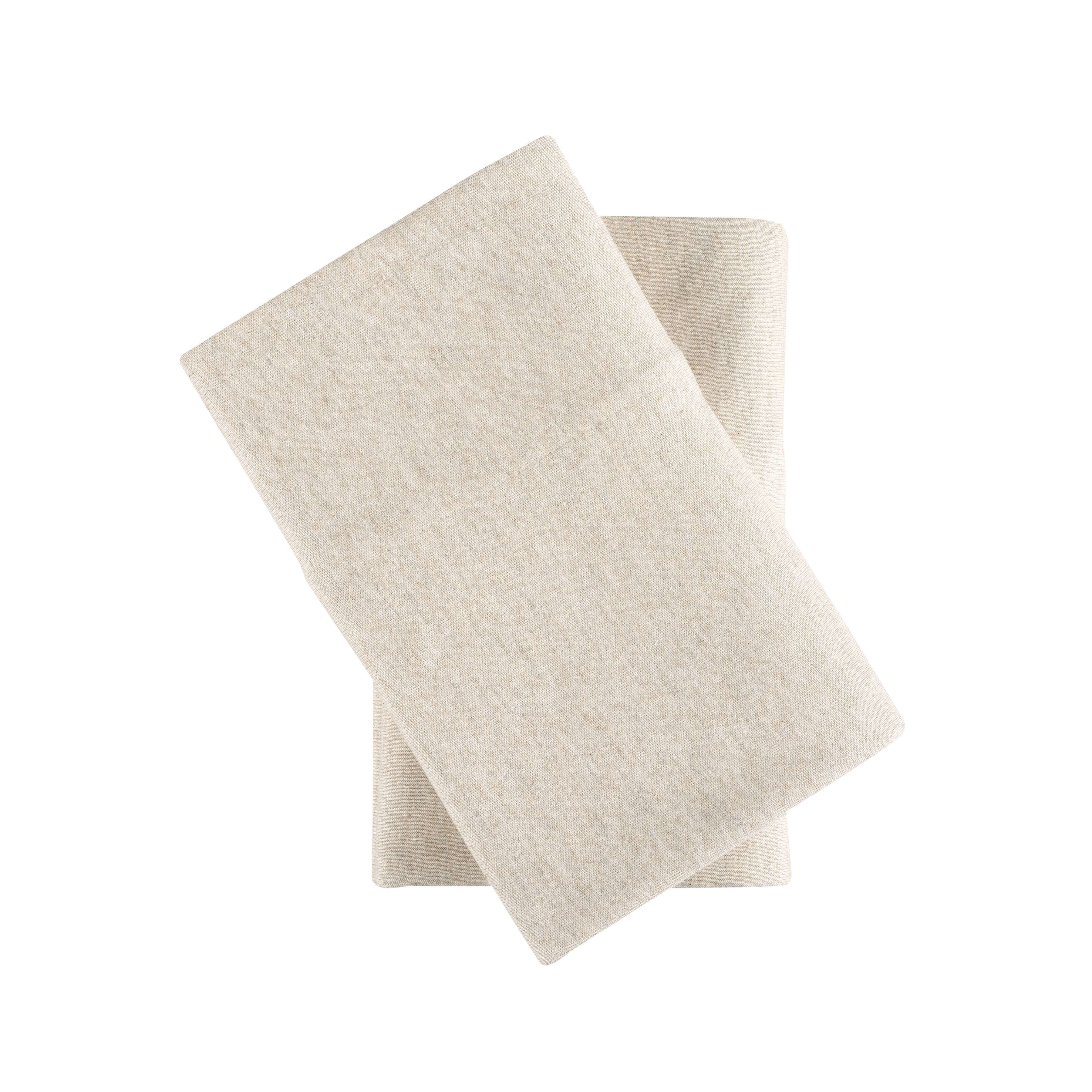 Mainstays Extra Soft Jersey Pillowcase Set, Standard/Queen, Oatmeal, 2 Pieces
