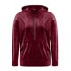 thumbnail image 3 of Sudadera con Capucha y Media Cremallera de Terciopelo para Mujer, Estilo Informal, Larga, con Bolsillos Rojo Vino L, 3 of 7