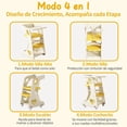 thumbnail image 3 of Taburete de Cocina 4 en 1, Torre de Aprendizaje Montessori con 2 Niveles de Ajuste de Altura, Cinturones De Seguridad Ajustable, Placa Giratoria de 240 °, Ruedas de 360 Grados, 80*51*42cm (Amarillo), 3 of 9