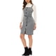 thumbnail image 4 of INSPIRE CHIC Vestido Pinafore Lápiz Elegante de Cuadros con Botones y Cintura Ajustable en Negro y Blanco, 4 of 4