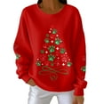 thumbnail image 2 of Craaazy Women's Casual Christmas Crew Neck Long Sleeve Pullover Tops Fashion Fall Winter Sweatshirts Comfortable Blouses Gifts, 2 of 3