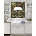 thumbnail image 3 of Tropical Botanical Swag Kitchen Curtains Sets for Windows 24 Inch Length, Summer Vintage Flowers Blooms Short Window Curtain Panels Swags Valances and Tiers 3 Piece Set for Cafe/Dining Room, 3 of 5