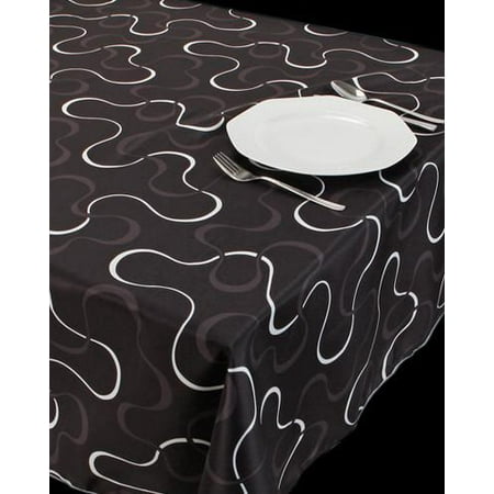 

White Curve 100% Polyester Stain Resistant Tablecloth 78 x 59 inch