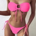 thumbnail image 4 of Cheers US Women Halter Circle Ring Bikini Set Bandage Push Up Bra+Briefs Swimsuit Swimwear, 4 of 7
