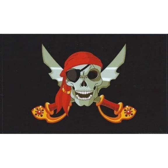 5in x 3in Pirate Jolly Roger Flag Bumper Sticker Decal Car Window Stickers Decals