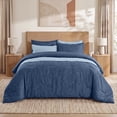 thumbnail image 4 of Regency Heights Twin/Twin XL Comforter Set with Quilt Coverlet, 4-Piece Bed in a Bag Navy Solid Bedding Set with Quilted Bedspread and Shams, Layered Bedding Bundle for All Season, 4 of 13