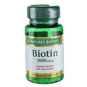 Nature's Bounty Biotin, Vitamin Supplement, Supports Metabolism for Cellular Energy and Healthy Hair, Skin, and Nails, 1000 mcg, 100 Tablets