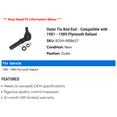 thumbnail image 2 of Outer Tie Rod End - Compatible with 1981 - 1989 Plymouth Reliant 1982 1983 1984 1985 1986 1987 1988, 2 of 2
