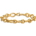 thumbnail image 4 of Chic Handcrafted Enchanting Herco 14K Polished and Satin Fancy Oval Link Bracelet Precious Modern Ethereal, 4 of 5