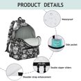 thumbnail image 4 of Skull and Butterfly Gothic Pattern Backpack for School, Cute School Bag with Adjustable Shoulder Straps and Padded Back, 13.4"x11"x4.7", 4 of 5