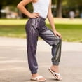 thumbnail image 5 of newwalpole Cargo Pants for Girls Hip Hop Glitter Pants Dancing Shiny Pants Streetwear Black for Size 3-4 Years, 5 of 7