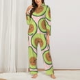 thumbnail image 3 of Bingfone Womens Pajama Sets Cute Avocado Print,Long Sleeve Loungewear Pajamas Set-Large, 3 of 9