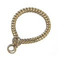 thumbnail image 2 of Collar de cadena de estrangulamiento para perros dorado, resistente, para control de perros, 2 of 4