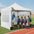 thumbnail image 4 of Costway 10 x 10 FT Pop up Canopy Tent with Sidewalls & Awning, Wheeled Bag, Sandbags, Stake White, 4 of 10