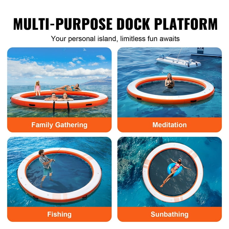 KFFKFF Inflatable Dock Platform, ø10FT Floating Dock with ø8FT