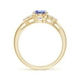 thumbnail image 2 of ANGARA Natural 1.25 ct Tanzanite Bypass Ring with Trio Diamond Accents in 14K Yellow Gold for Women (Size-8x6mm) | December Birthstone, Anniversary, Jewelry Gift for Women | Natural Tanzanite Ring, 2 of 8