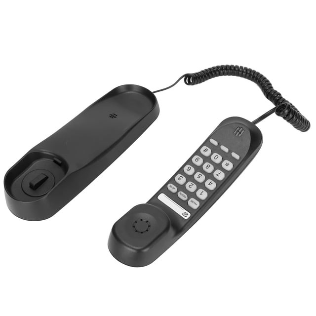 Teléfono residencial, teléfono con cable, teléfono con cable multifuncional negro, teléfono fijo, diseño personalizado