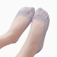 thumbnail image 2 of Dengjunhu Solid Color Fashion Women Lace Low Cut Anti-slip No Show Invisible Boat Sock, 2 of 7