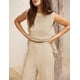 thumbnail image 5 of Lounge Set PUWEI, suéter con lazo para mujer, pantalones anchos, color albaricoque, 5 of 5