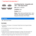 thumbnail image 2 of Front Brake Pad Set - Compatible with 1981 - 1984 Toyota Starlet 1982 1983, 2 of 2