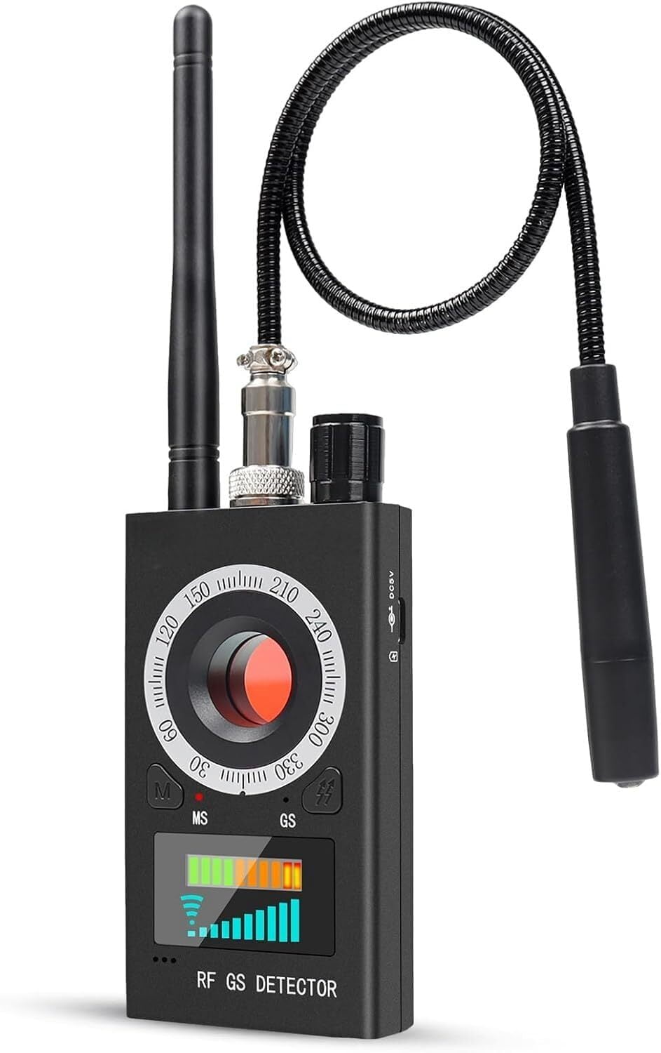 Détecteur Caméra Et Micro Espion – 5 Niveaux De Sensibilité – RF GSM GPS – Antenne Rétractable – Bureau/Hôtel