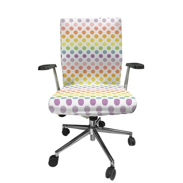 Ambesonne Colorful Office Chair Cover Stretchable High Back, Multicolored Abstract Dots, Multicolor