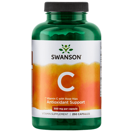 Swanson Vitamin C with Rose Hips, 500 mg, 250 Ct