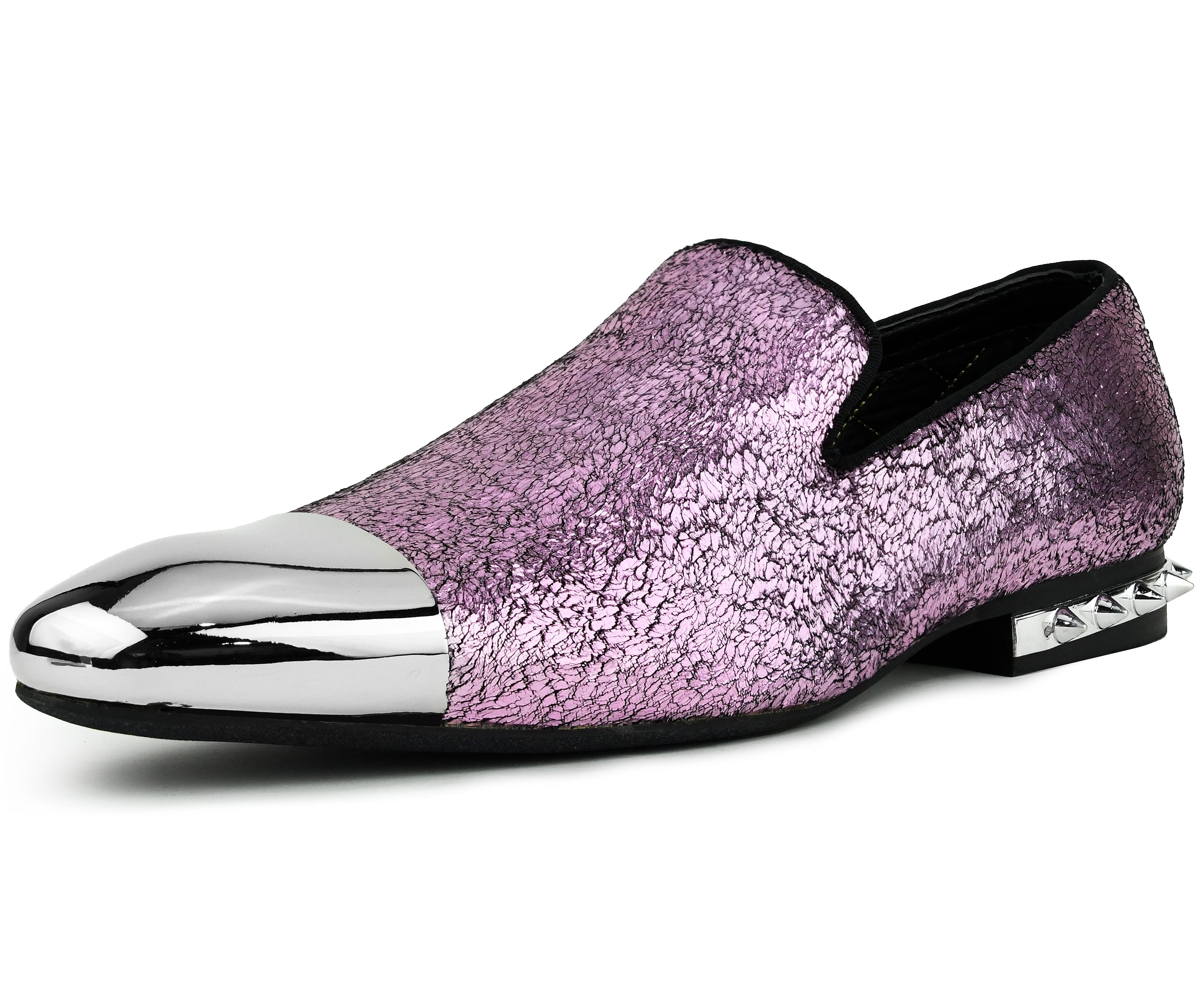 purple loafers with spikes mens