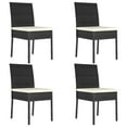 thumbnail image 4 of vidaXL Patio Dining Chairs 4 pcs Poly Rattan Gray, 4 of 17