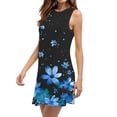 thumbnail image 4 of Ovzne Robes d'Été pour Femmes Robe Décontractée Ample d'Été Imprimée Sans Manches Col en V Ensemble Haut/chemise Robe de Vacances Imprimée Liquidation, 4 of 7
