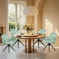 thumbnail image 4 of ZIATUBLES Daisy Print Curved Back Dining Chair Covers with Arms Stretchable Home Office Mid-Back Armchair Slipcover Reusable Modern Accent Vanity Desk Chair Cover with Elastic Bottom, 4 of 7