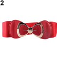 thumbnail image 5 of NIBOLOG Women Bowknot Buckle Metallic Faux Leather Waistband Elastic Croset Waist Belt, 5 of 8