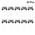 thumbnail image 2 of LOLIPPYY 24PCS Cartoon Cake Picks Game Themed Party Decorations for Boys Birthday Cake Toppers Paper Shaped Cards Black, 2 of 7